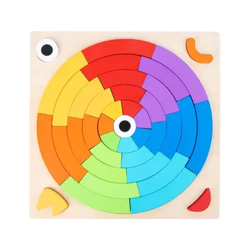 Wooden Rainbow Creative Building Blocks Parent-child Wooden Puzzles Toys Kids Imagination Training Educational Stacking Games