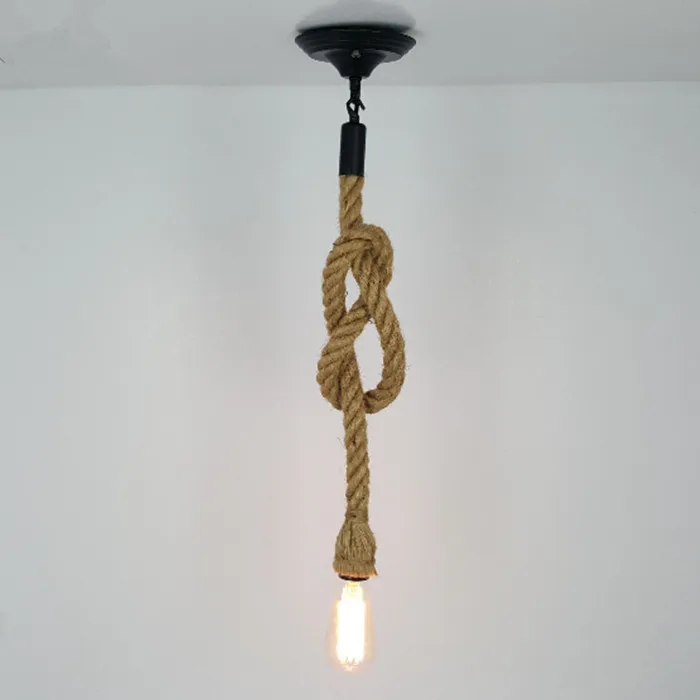 Topyond Pendelleuchte Mit Hanfseil – Retro-Industrie Hängelampe In Nautischem Design Für Bar, Café & Wohnzimmer