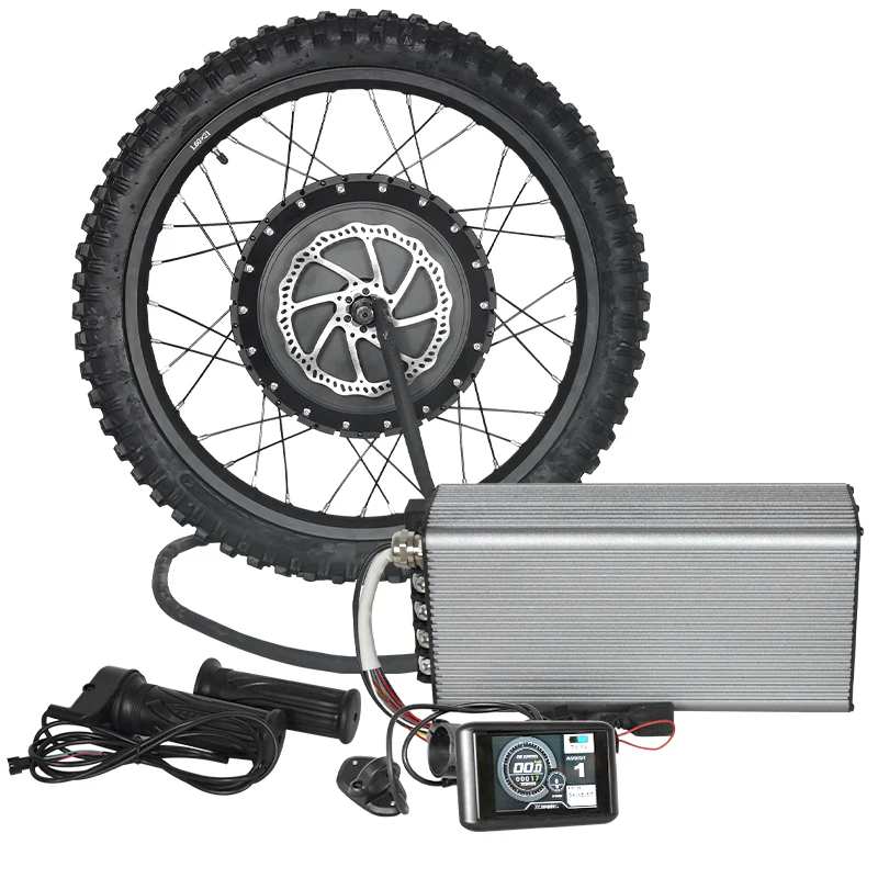 High Power Electric Motorcycle Motor QS V3 273 Rear Hub Motor Kit 12kw-15kw  Waterproof Motor 19/21 Tires 48v 72v 60v Options