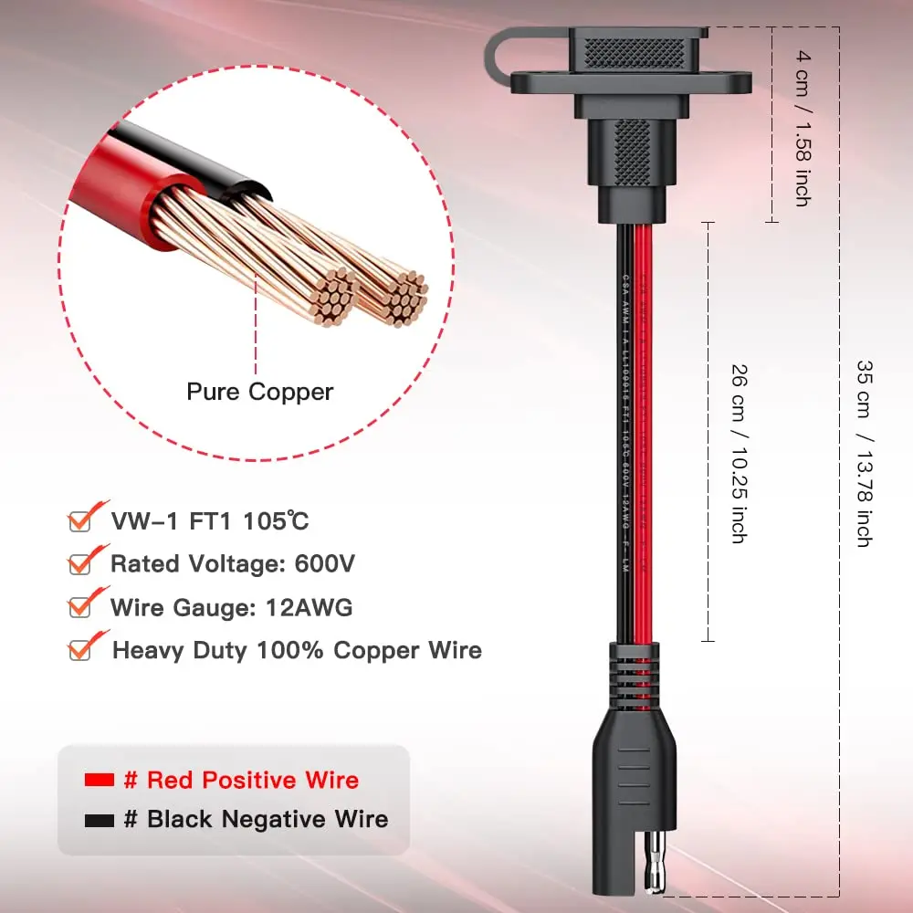 Connettore 12v Applicabile 2 Confezioni 50A 600V Connettore Batteria Scollegamento Rapido Con O-ring 10AWG Per Connettori 12v - Foto 9