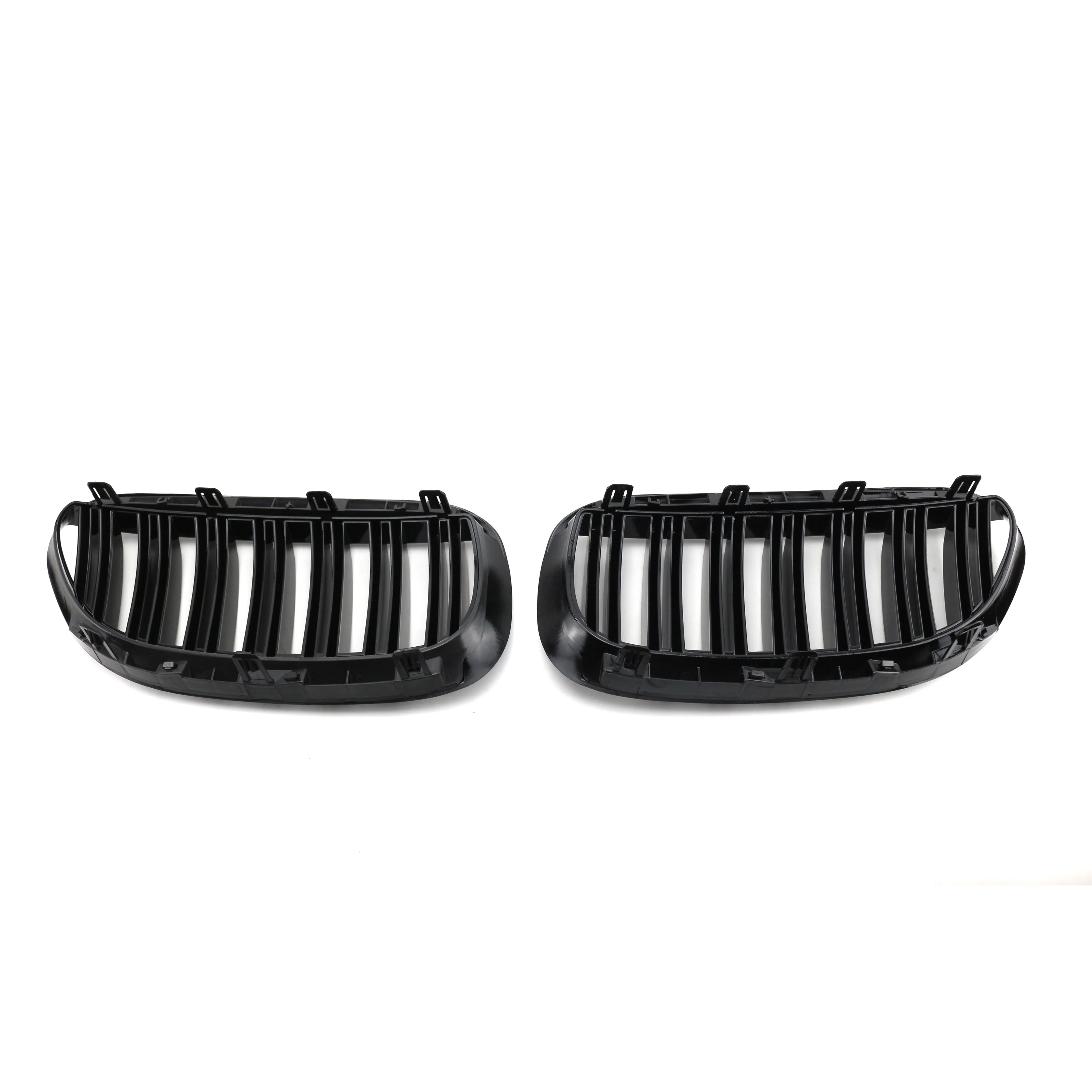 TIYPEOR Car Modification Parts Double Line Gloss Black Grille Front Bumper Kidney Mesh Grill for BMW 6 Series E63 2006-2010