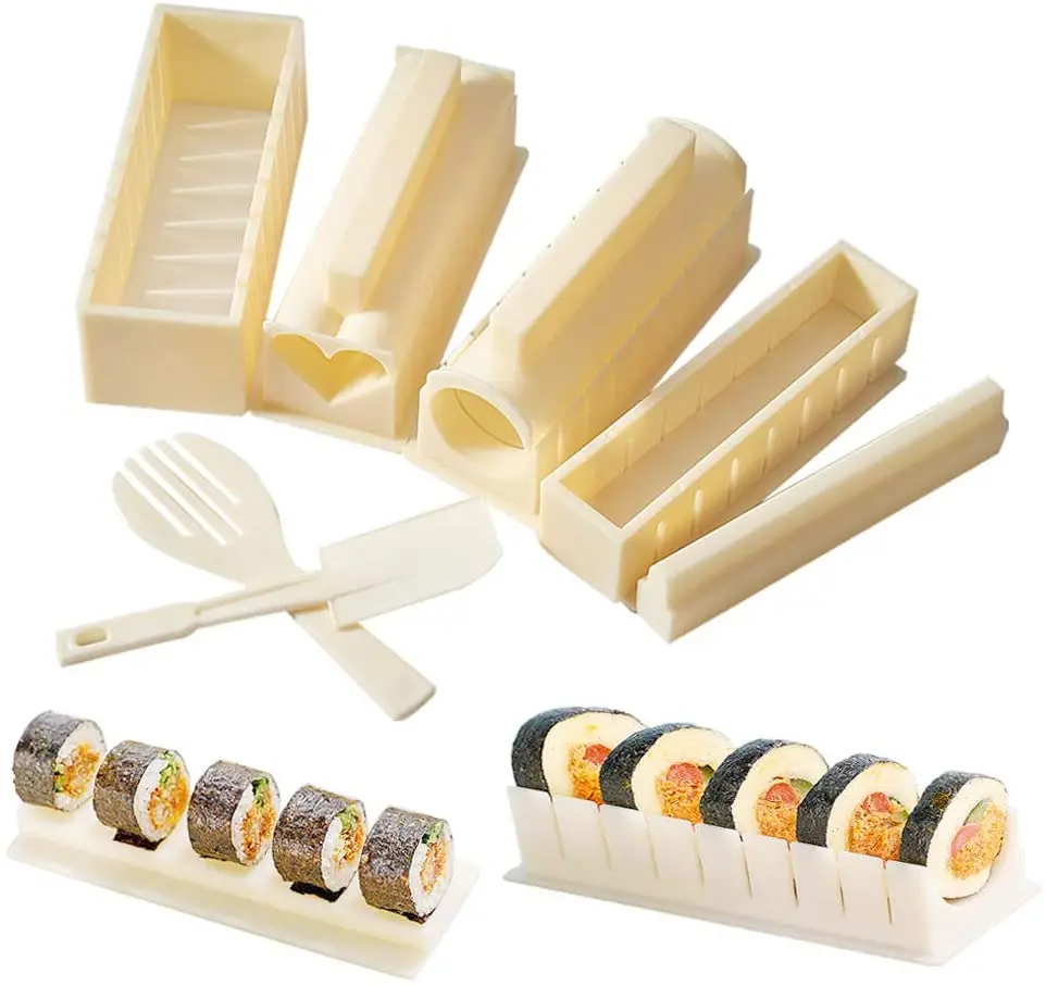 1set Sushi Maker Beginner's Complete Sushi Making Kit With Sushi Rolling Mat,  Sushi Mold, Pressing Machine, And Bamboo Roller