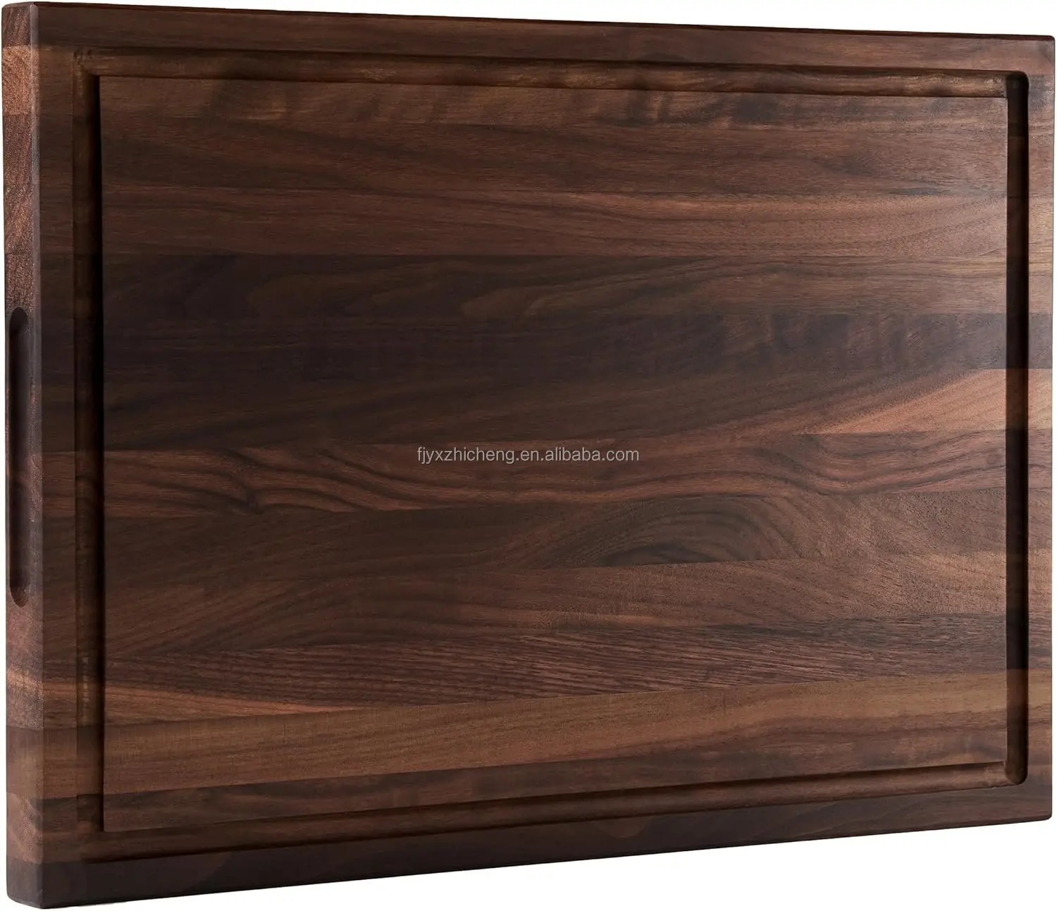 product american dark walnut wood cutting board 17x12x1in kitchen juice groove inner handles thick wooden board-0