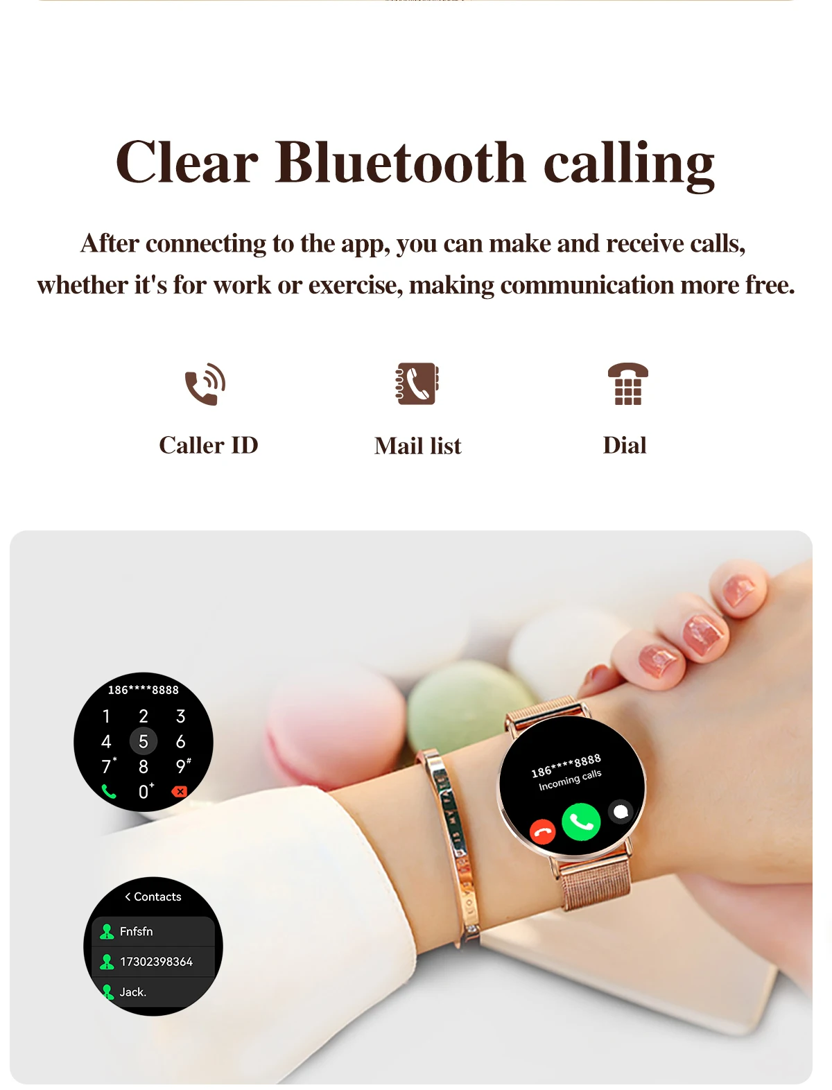 H06 Női okosóra Bluetooth hívás