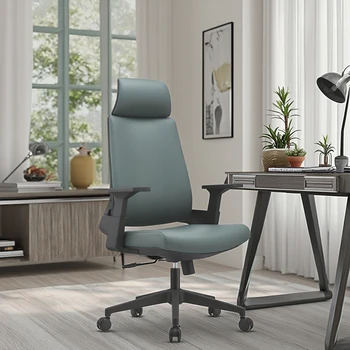 Modern Ergonomic Home Office Swivel Chair Factory Wholesale Leather Mesh Staff Chair Steel Lift Fabric Material for Computer Use
