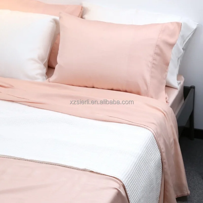 Customized Fashion Bed Sheet 100 Organic Bamboo Viscose Plain Style