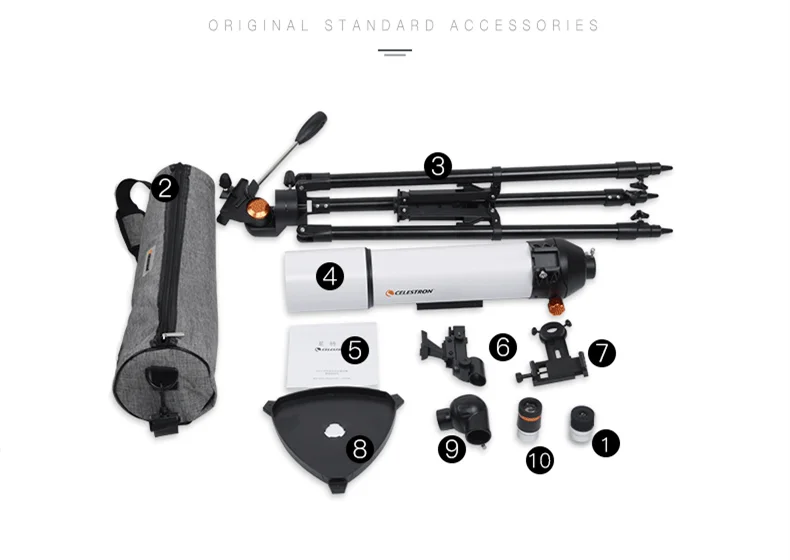 Escopo Refrator telescópio astronômico Abertura 80 milímetros