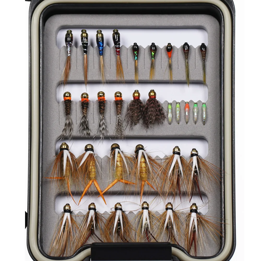 32ピース/セットマスフィッシングフライコレクションドライウェット