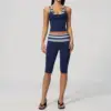 Navy Stripe Capri Set