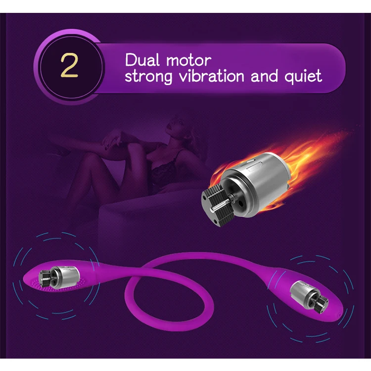 Dual-Head Silicone Vibrator with Double Dildo for Lesbian Anal Convenient Eggs Vibrator