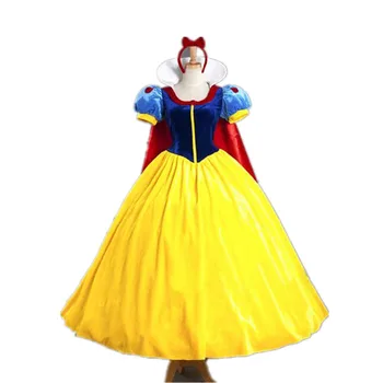 Costumes Adult Size Snow White Princess Dress With Cloak Halloween Carnival Outfits