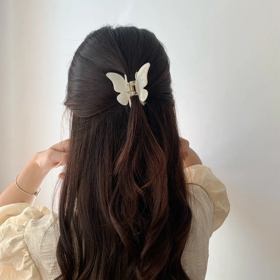 Butterfly Design Sweet Style Hair Claw Yirtree Acrylic Butterfly Hair Claws Butterfly Tortoise  main image 3