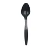 Black plastic spoon-16pcs