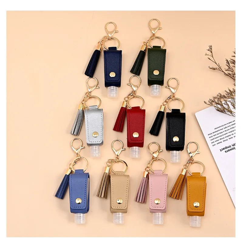 30ml Empty Portable Hand Sanitizer Bottle Keychain Holder Reusable