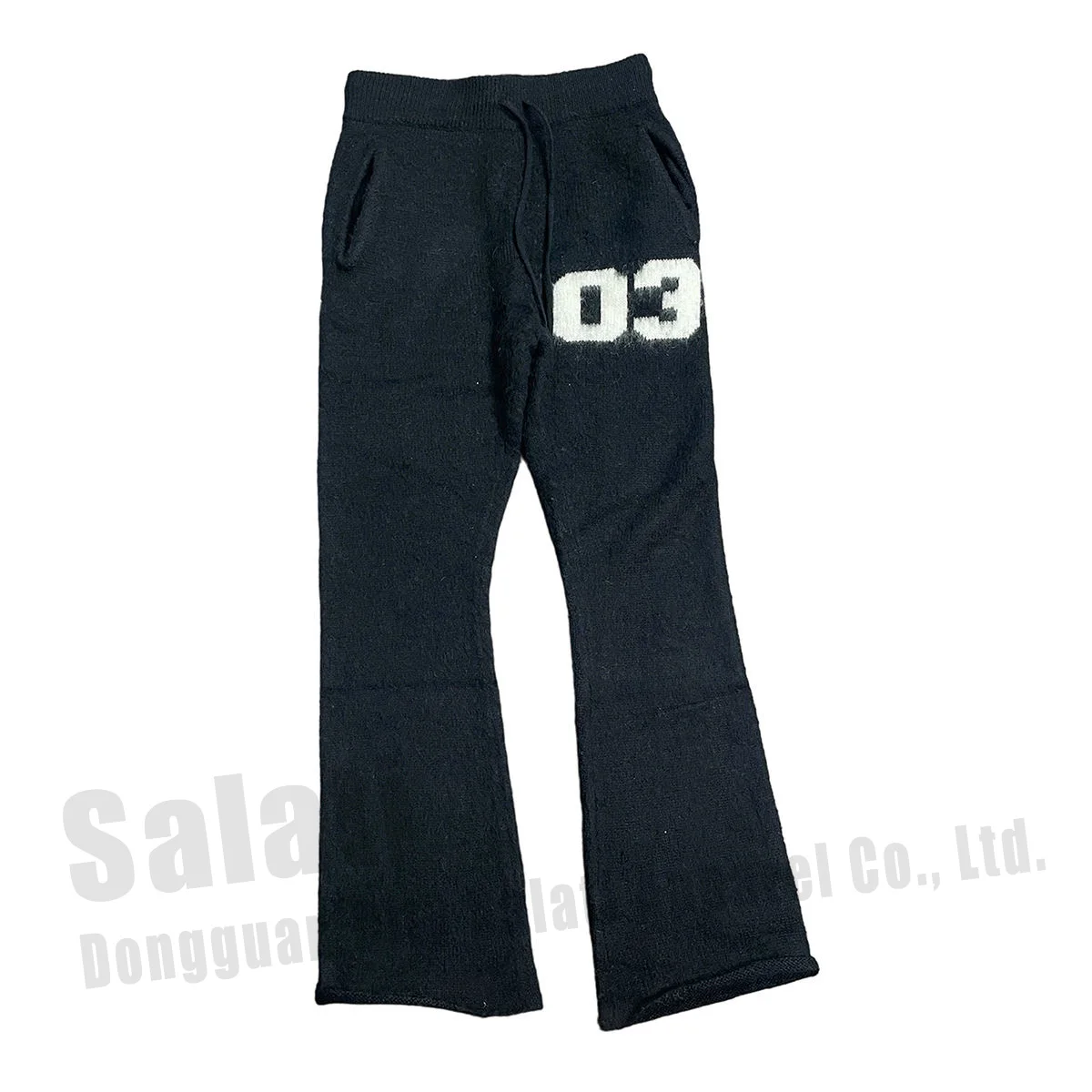 High Quality Custom Unisex Flare Sweatpants Trousers Stacked Fuzzy Pants Printed Jogger Streetwear Mohair Flared Pants for Men gallery 8