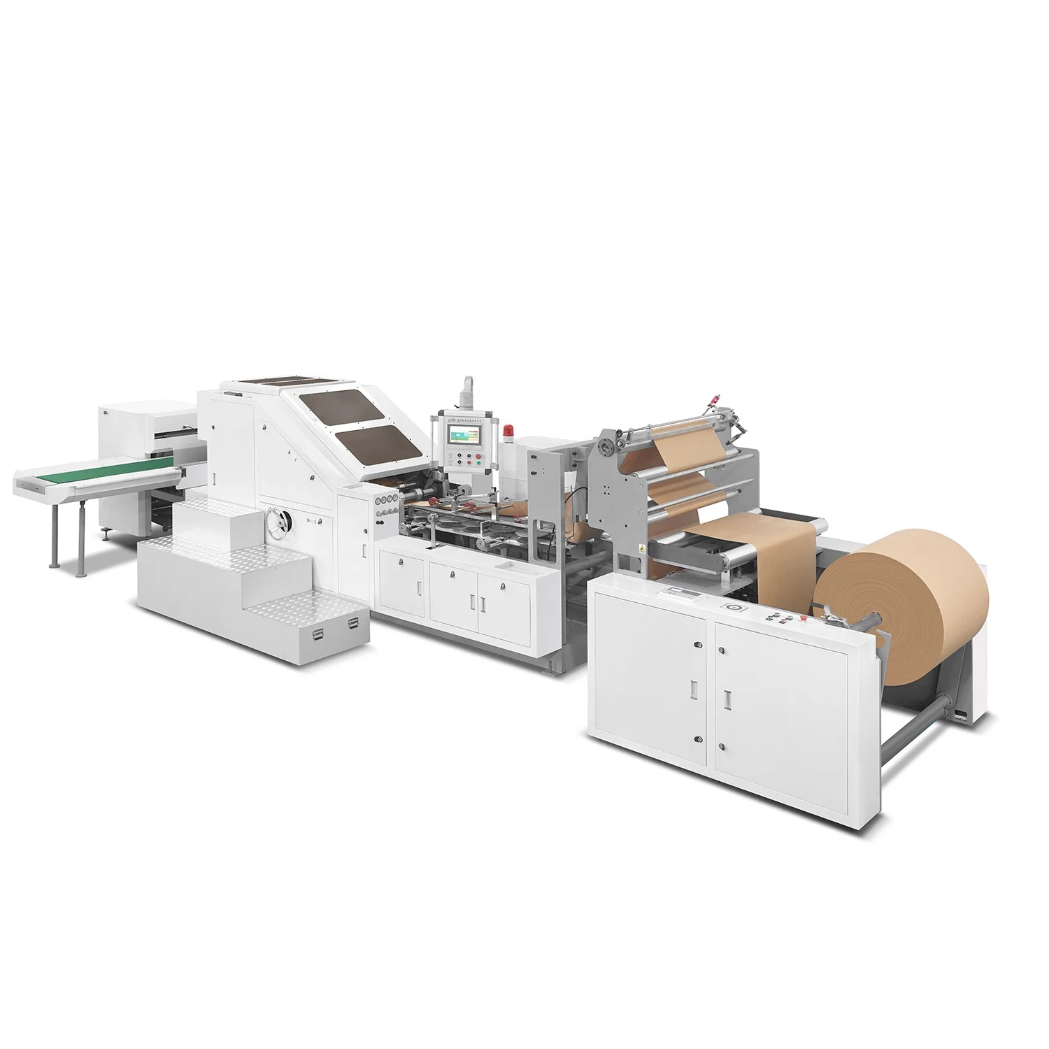 Roll Fed Fully Automatic Brown Paper Food Kraft Paper Bag Making Machine