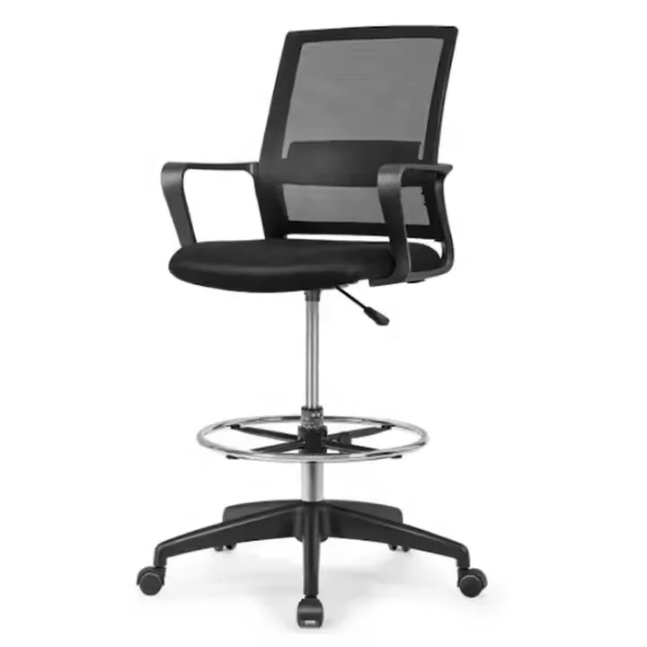 Luxury Ergonomic Office Rolling Drafting Stools Swivel Cash Counter Chair for Working Standing Desk