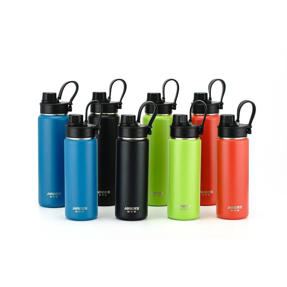 HAERS Custom Logo Vacuum Flask Set Thermal Drink Travel Water Bottle Insulated Stainless Steel Thermos BPA Free Drink Bottle