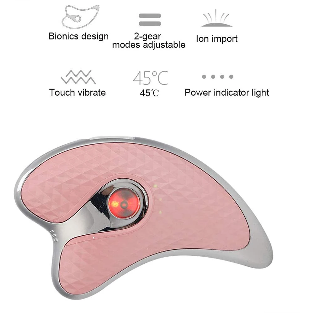 22 Skin Scraping Massage Electronic Vibration Thermostatic Heat Face Lift Tighten Eye Gua Sha Facial Tool