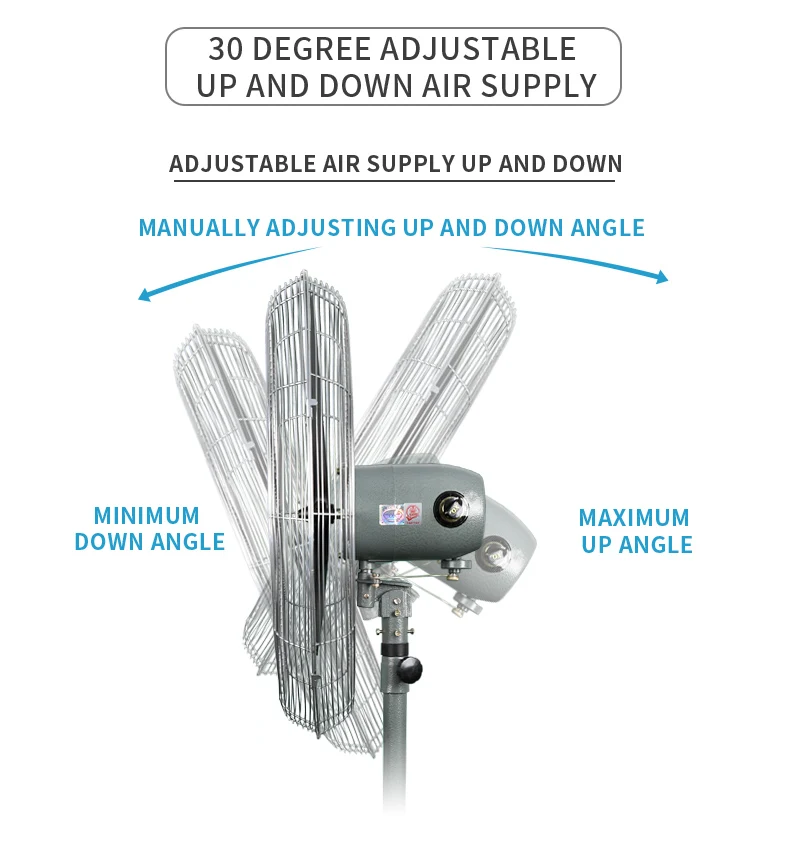 Cooling Stand Industrial Fan, Electric Plug, 190W - detail 18
