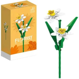 EPT Creative DIY Model Bricks Toy Flower Daffodils Building Blocks Plant Bouquet Decoration Gift for Age 5-7 Years