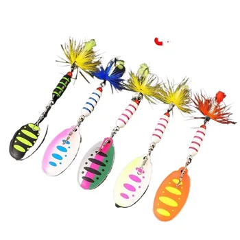 Cheery 7g 9cm Metal Spinner Bait Wobble Fishing Tackle for Bass Trout with Treble Hook Printed Condition for Perch in River – Metal Jig – view 3