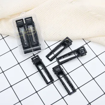 4Pcs/set 6 Cm Hot Sale High Quality Black Rectangle DIY Hairpin Metal Duck Clip Hair Clips  Hair Accessories