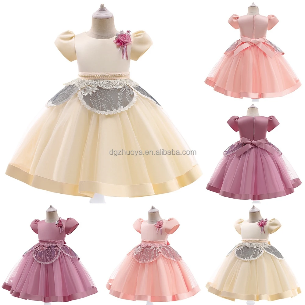 Children's Girls Wedding Gown Dress Princess Evening Party Dress Flower ...