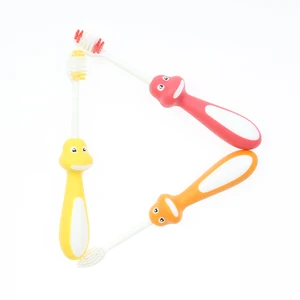 OEM Label Kids Dinosaur Handle Shape Toothbrush Lovely Customized Color Plastic Curve Brush Head Tooth Brush