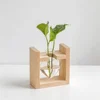 Vaso a Cuore Singolo, Supporto in Legno Naturale