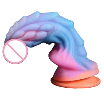 Luminous Kirin Monster Anal Plug Liquid Soft Silicone Dildo for Men and Women Sex Toy