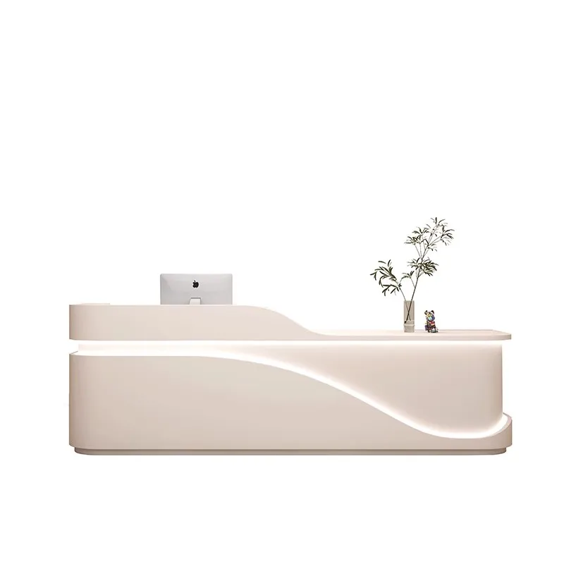 Custom Logo European Style  Office 1 Person Small Reception Counter High Quality Nordic Reception Desk