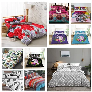 Polyester Bedding Set Bedroom Quilt Cover Fashion Digital 3d Printed Woven Duvet Cover Set