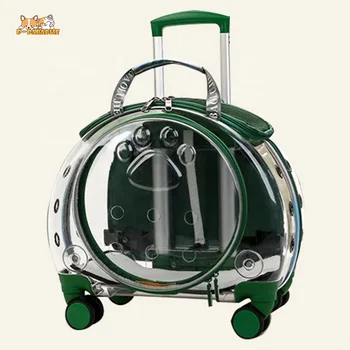 Wholesale Fashion Design Detachable Pet Carrier Travel Outdoor Transparent Pet Stroller Wheels for Dog