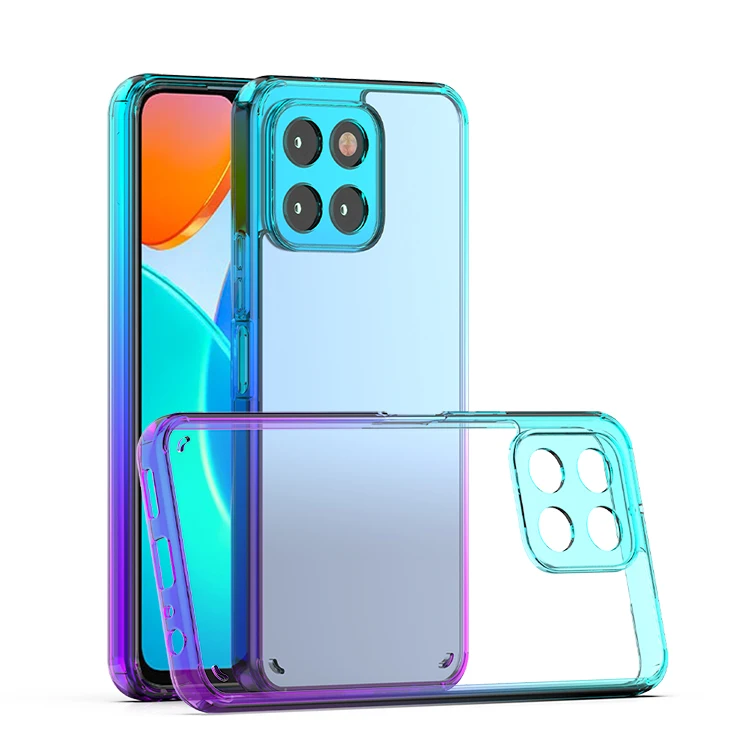 Factory Price Gradual Change Color Transparent clear Acrylic Tpu Mobile Phone case for huawei Honor X6 X8a X5 X9a X7a Back Cover