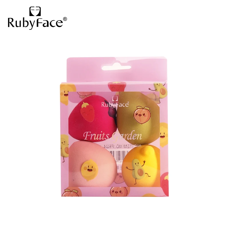 Rubyface Fruit Shape Makeup Powder Puff Beauty  Cosmetics Puff Latex Free Avocado Lemon Peach Strawberry  Fruit Makeup Sponge