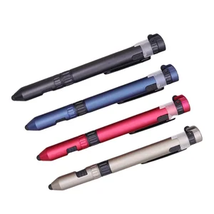 Fancy Design Multi Function Phone Holder Stylus Compass LED Light TOOL Pen for Outdoor Activities Custom Pen