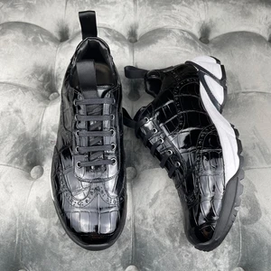 Comfortable Crocodile Skin Leather Men's Shoes Fashion Sneakers Rubber Sole Walking Style Men's Sports Shoes Casual Shoes Men