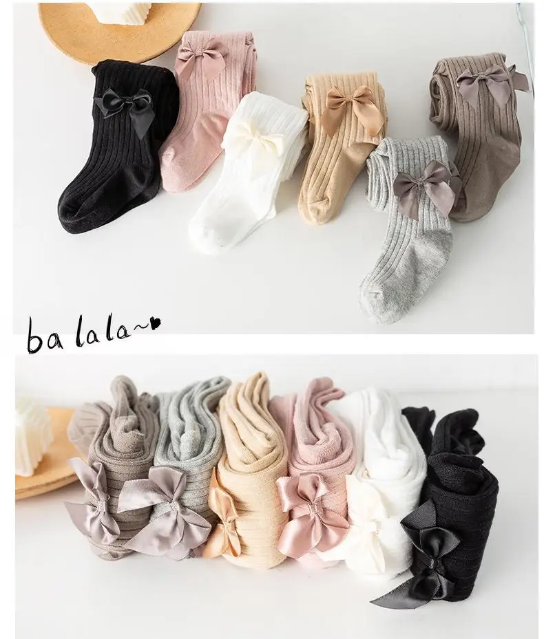 Custom Kids Stripe Bow Tights view 3