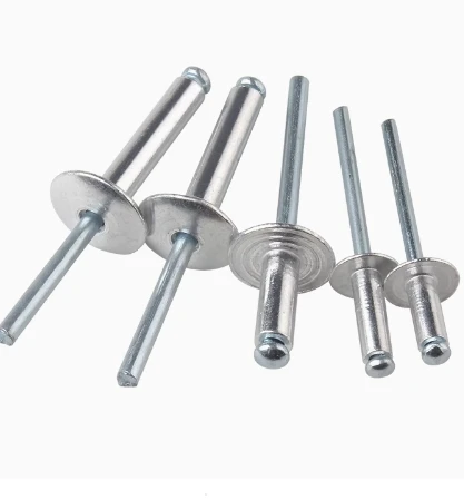 DIN7337 Standard Blind Pop Rivets 3/16 5/32 Flat Dome Type Screws in Brass Material Aluminum Steel Large Flange Head Fasteners"