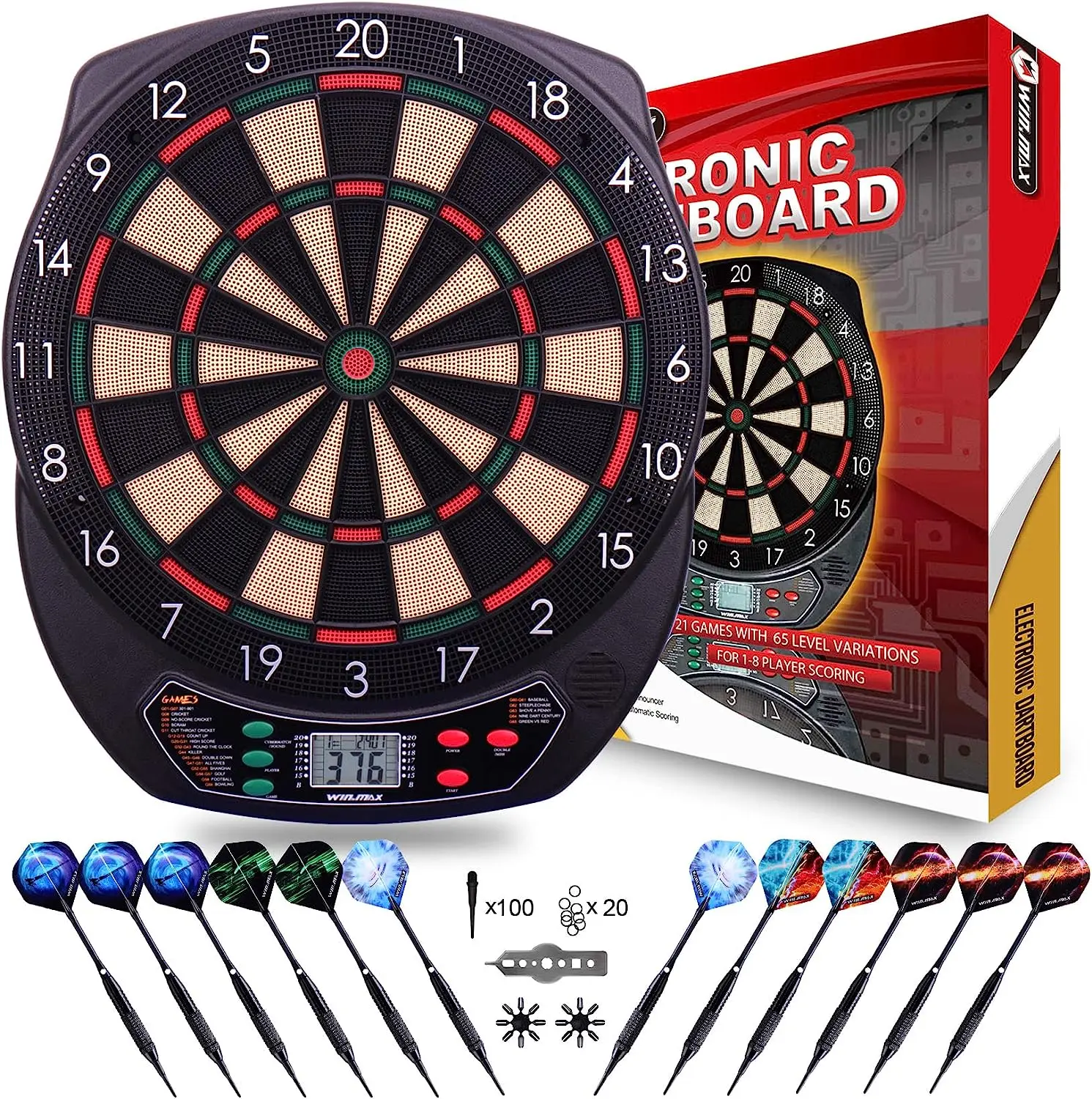 Win.max Game Room LED Scoring Display Board Standard Darts Machine Electronic Darts Scorer