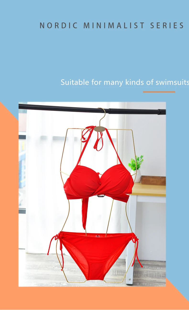 Wholesale Factory Price Cheap Swimwear Hangers Rose Gold Metal Swimsuit