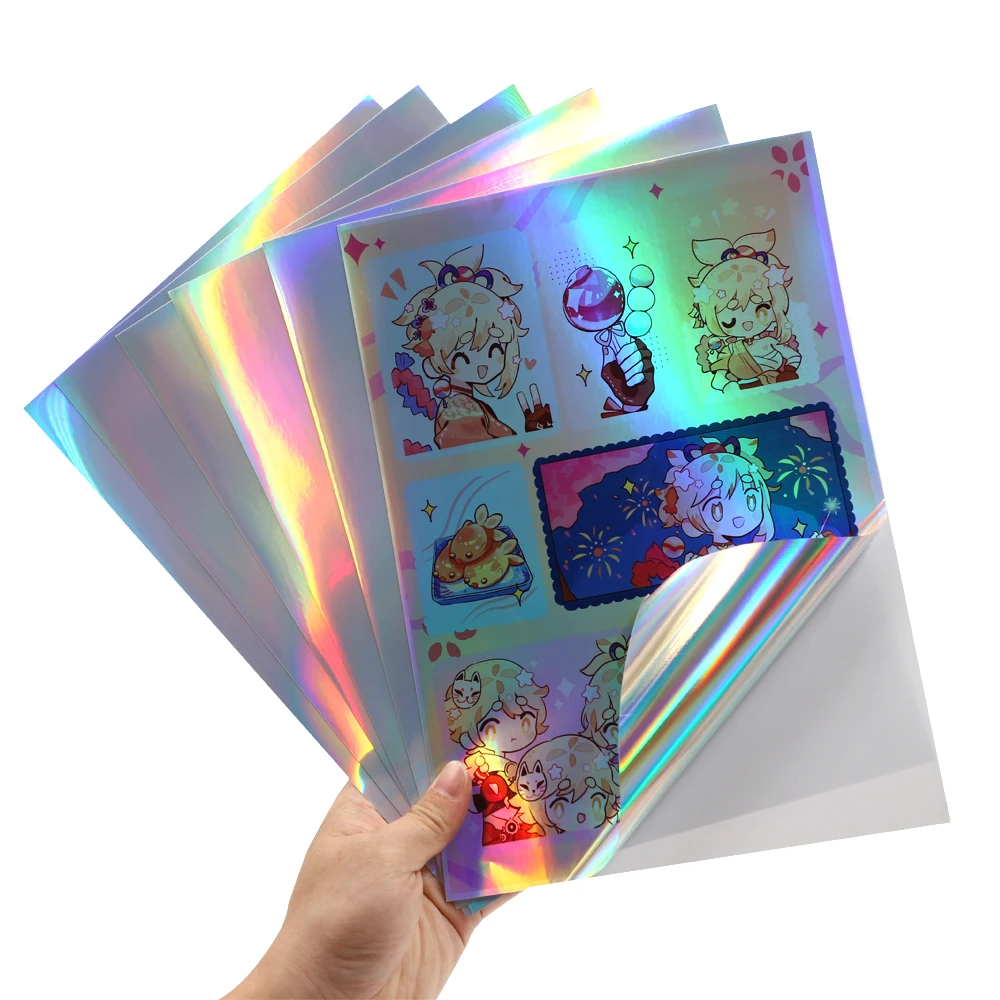 Bleidruck sparkle holographic sticker paper pet holographic overlay film  holographic laminate sheets a4 laminate sheets