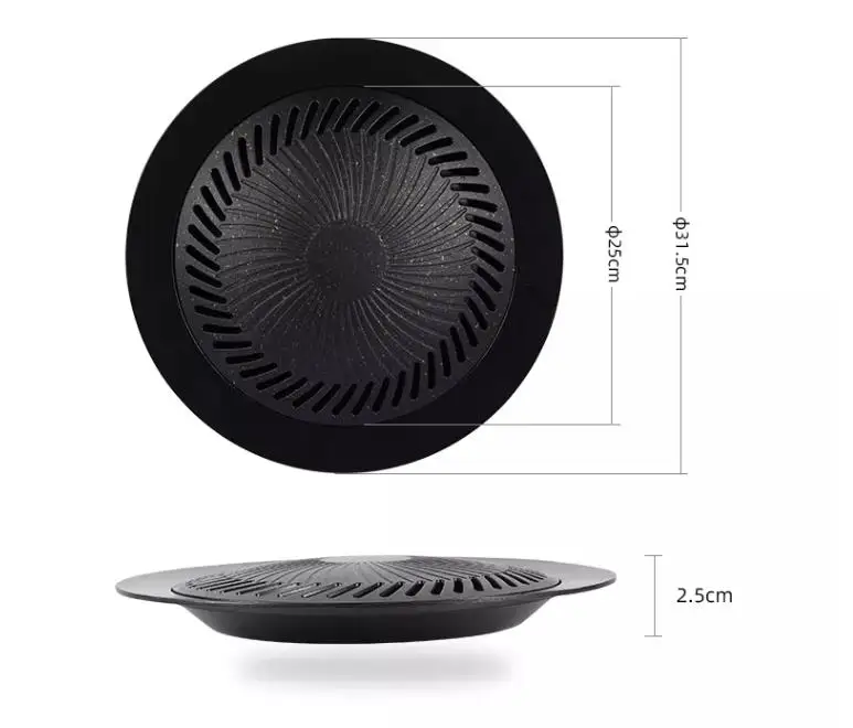 Korean Bbq 12 Inch Electric Stove Nonstick Pan Metal Surface Smokeless Pan Grill Gas Stove