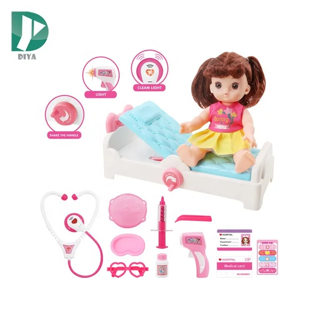 Big Play Set Children Pretend Nurse Doctor Doll Toys Hospital Bed