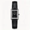 black leather women watch