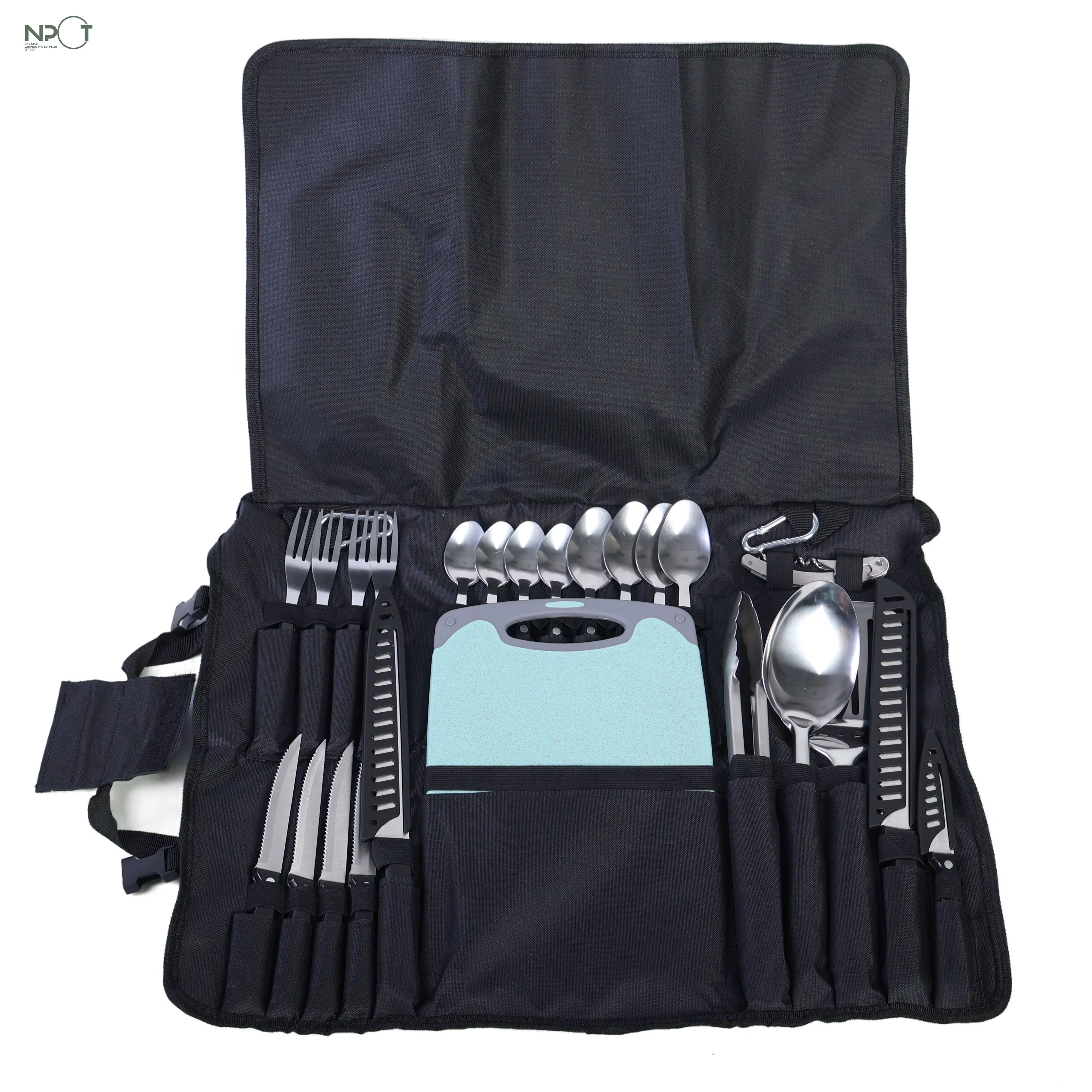 Portable Outdoor Utensil Cookware Set Stainless Steel Camping Kitchen