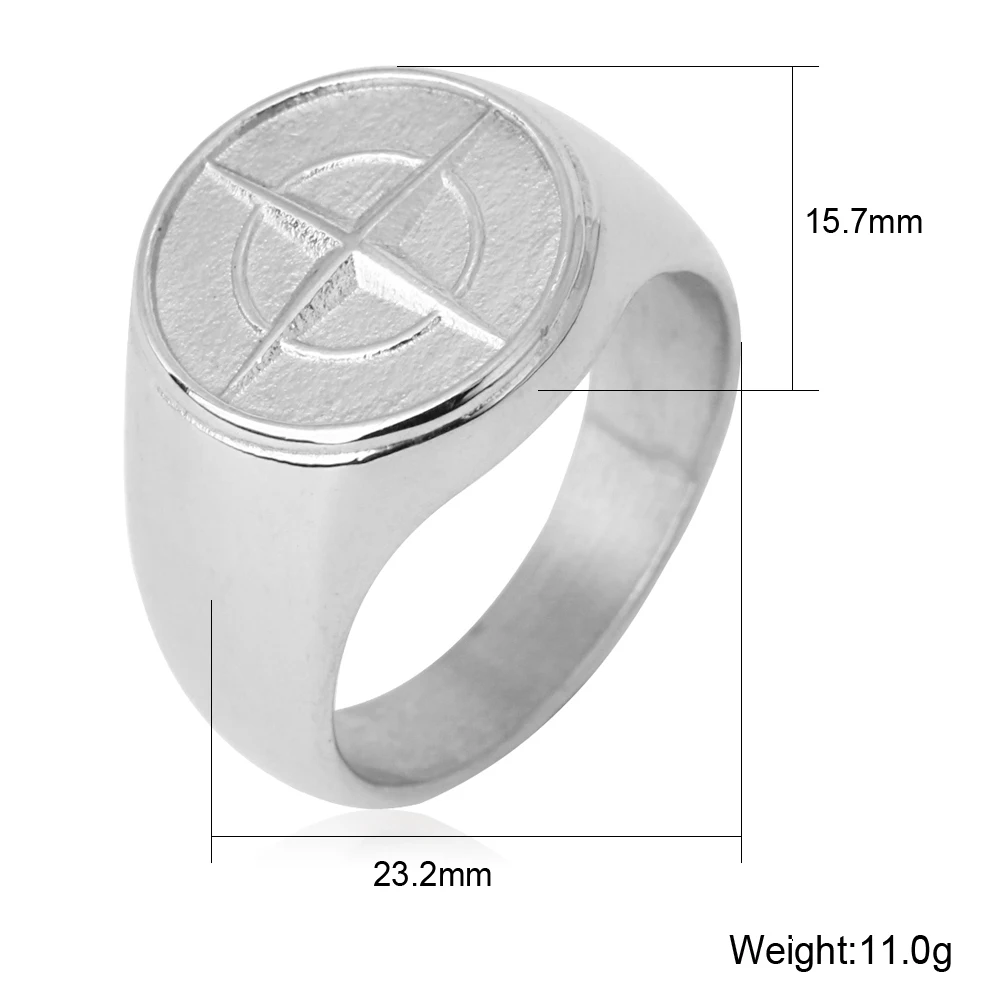 Tarnish Free Jewelry Fashion Gold North Star Compass Ring Anillo