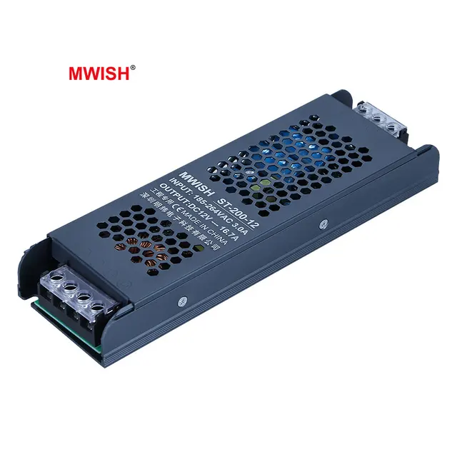 Full Power Mwish St-200-12 200W 12V 16.7A Waiting Area Lighting Dimming Led Strip Smps Switching Power Supply