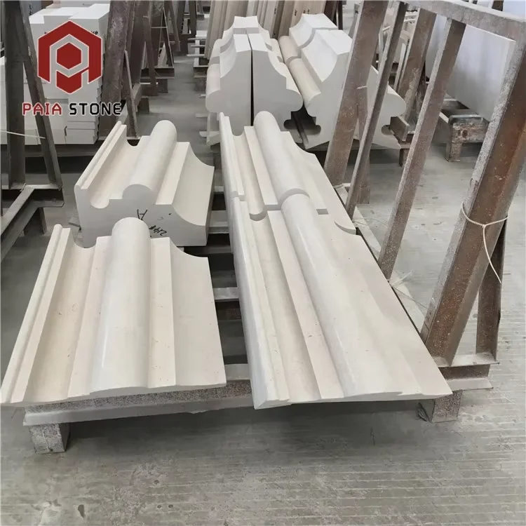 product portugal moca cream beige skirting moulding limestone baseboard honed modern for home decoration-5